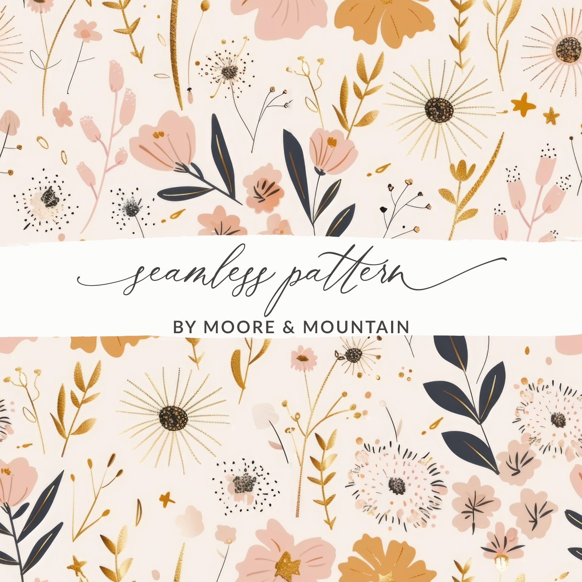 Elegant Floral Seamless Pattern by Moore & Mountain Design
