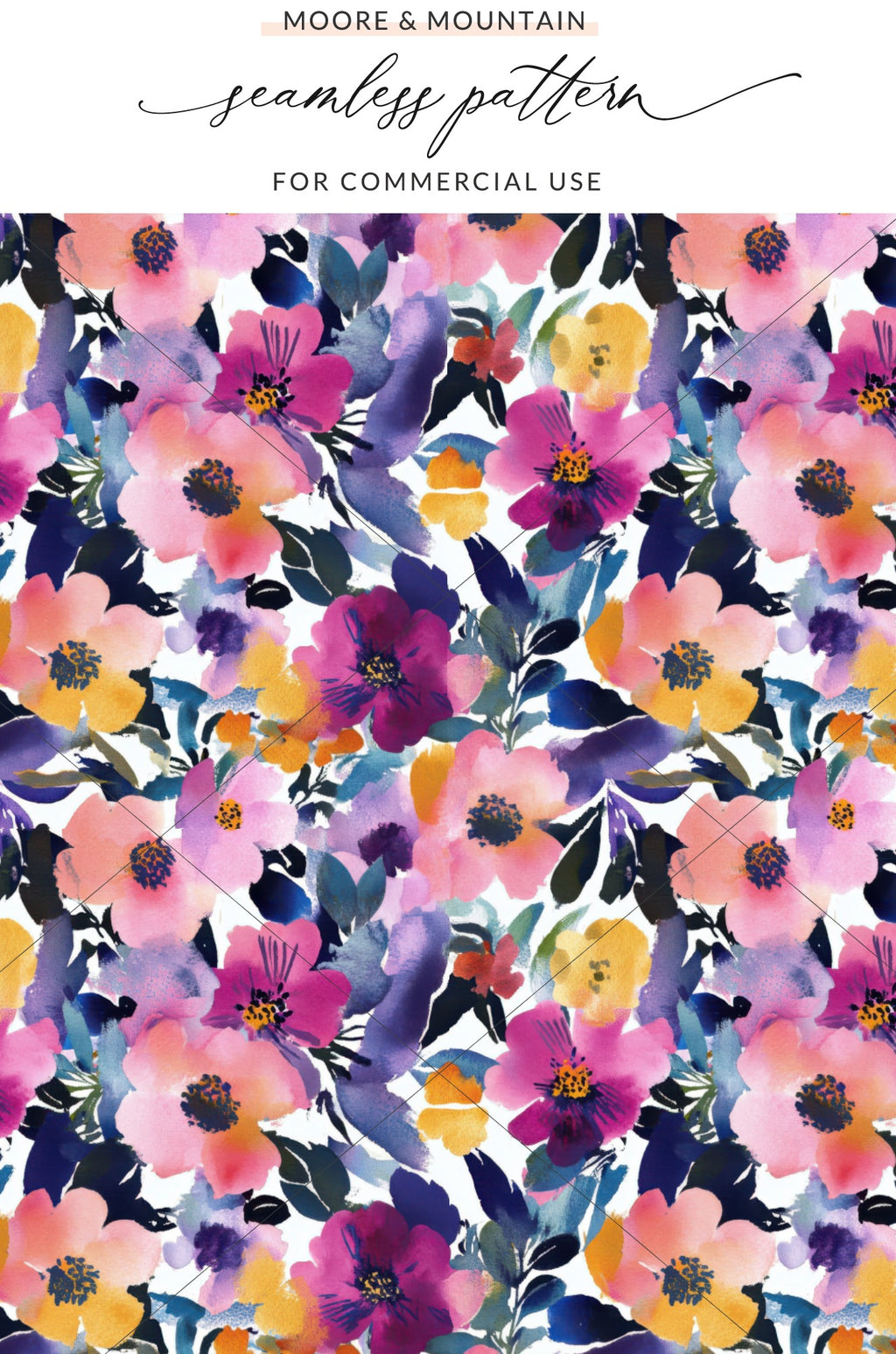 Colorful Floral Seamless Pattern for Commercial Use
