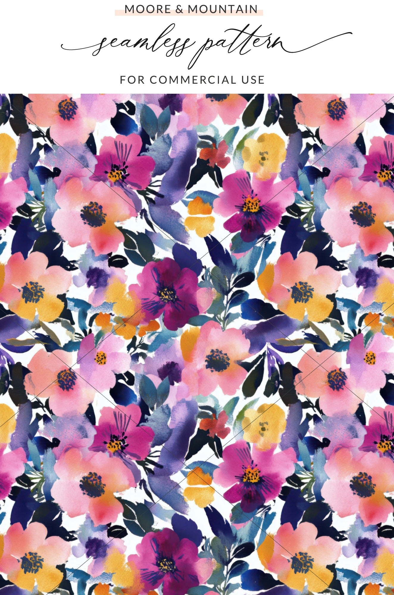Colorful Floral Seamless Pattern for Commercial Use