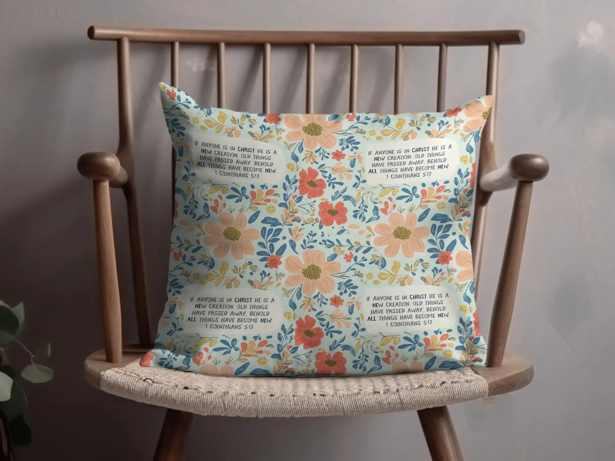 Christian Floral Digital Paper, Seamless Pattern, Scripture Art, Digital Download, Commercial Use, Print on Demand, JPEG, 12x12 Inch - Moore and Mountain