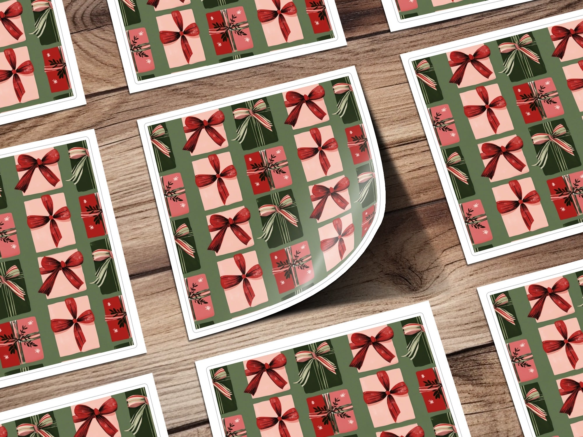 Christmas Gift Digital Paper, Red, Green, Pink Presents Pattern, Holiday Digital Download, Seamless Wrapping Paper, Winter Scrapbook Paper - Moore and Mountain