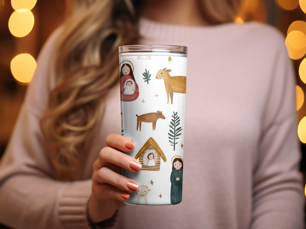 Christmas Nativity Scene Seamless Pattern Cute Watercolor Pattern Design Digital - Moore and Mountain