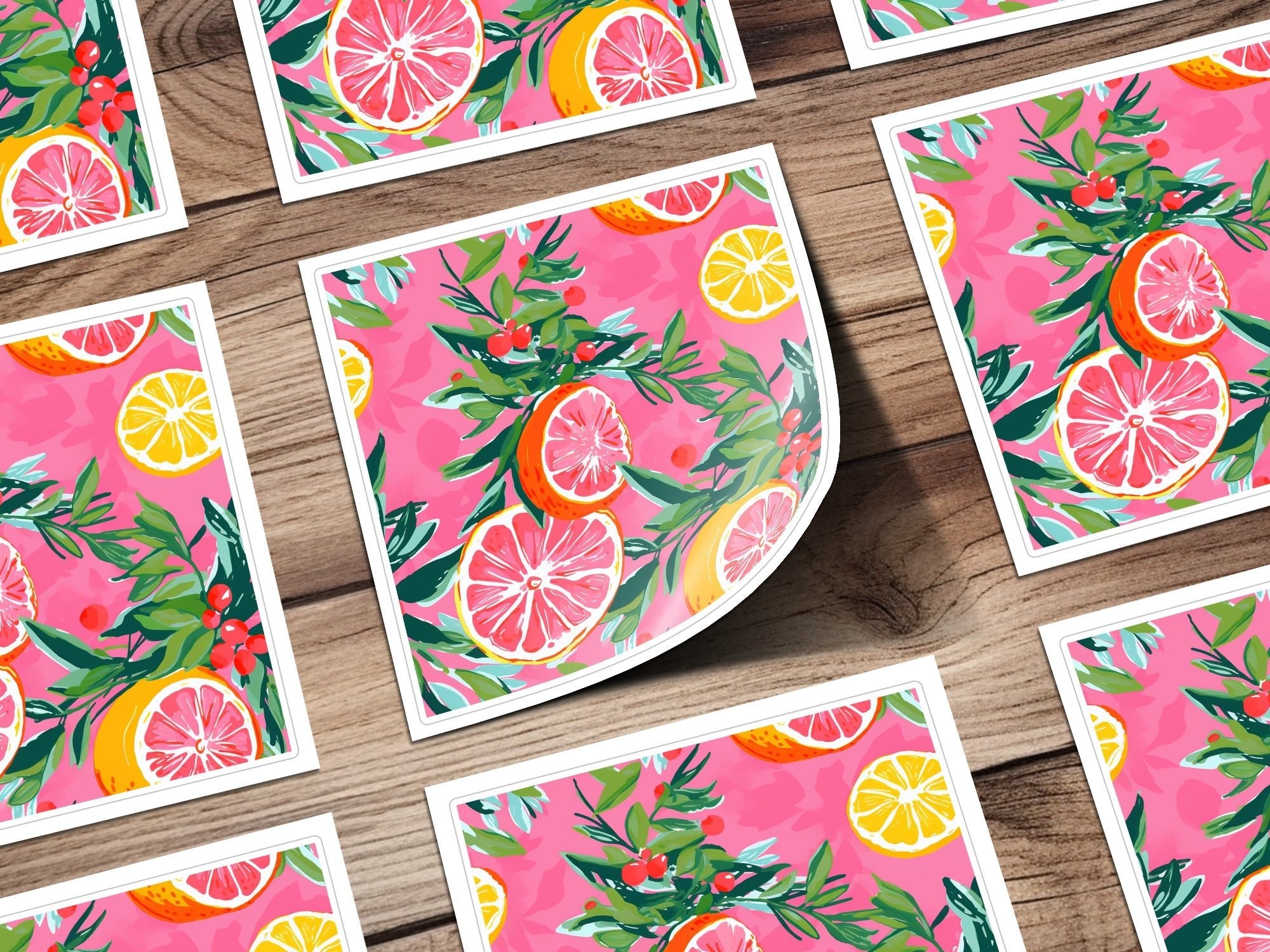 Citrus Digital Paper, Pink Lemonade Seamless Pattern, Fruit Repeat Print, Summer Scrapbook Paper, Trendy Wallpaper Design, Commercial Use - Moore and Mountain