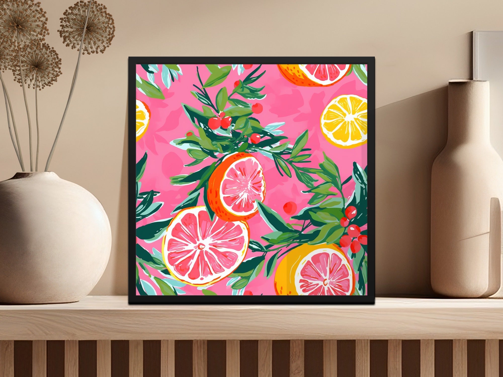 Citrus Digital Paper, Pink Lemonade Seamless Pattern, Fruit Repeat Print, Summer Scrapbook Paper, Trendy Wallpaper Design, Commercial Use - Moore and Mountain