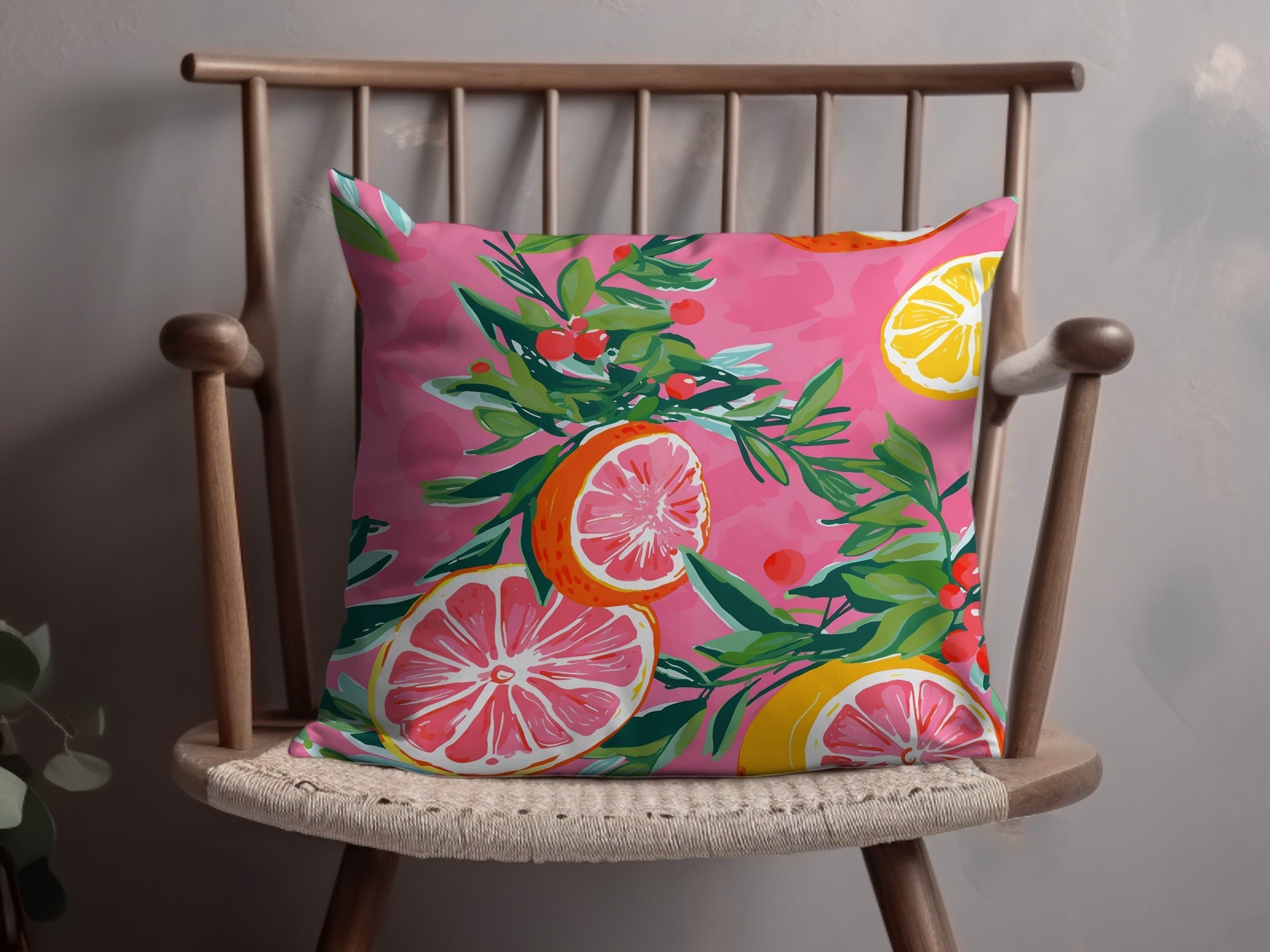 Citrus Digital Paper, Pink Lemonade Seamless Pattern, Fruit Repeat Print, Summer Scrapbook Paper, Trendy Wallpaper Design, Commercial Use - Moore and Mountain