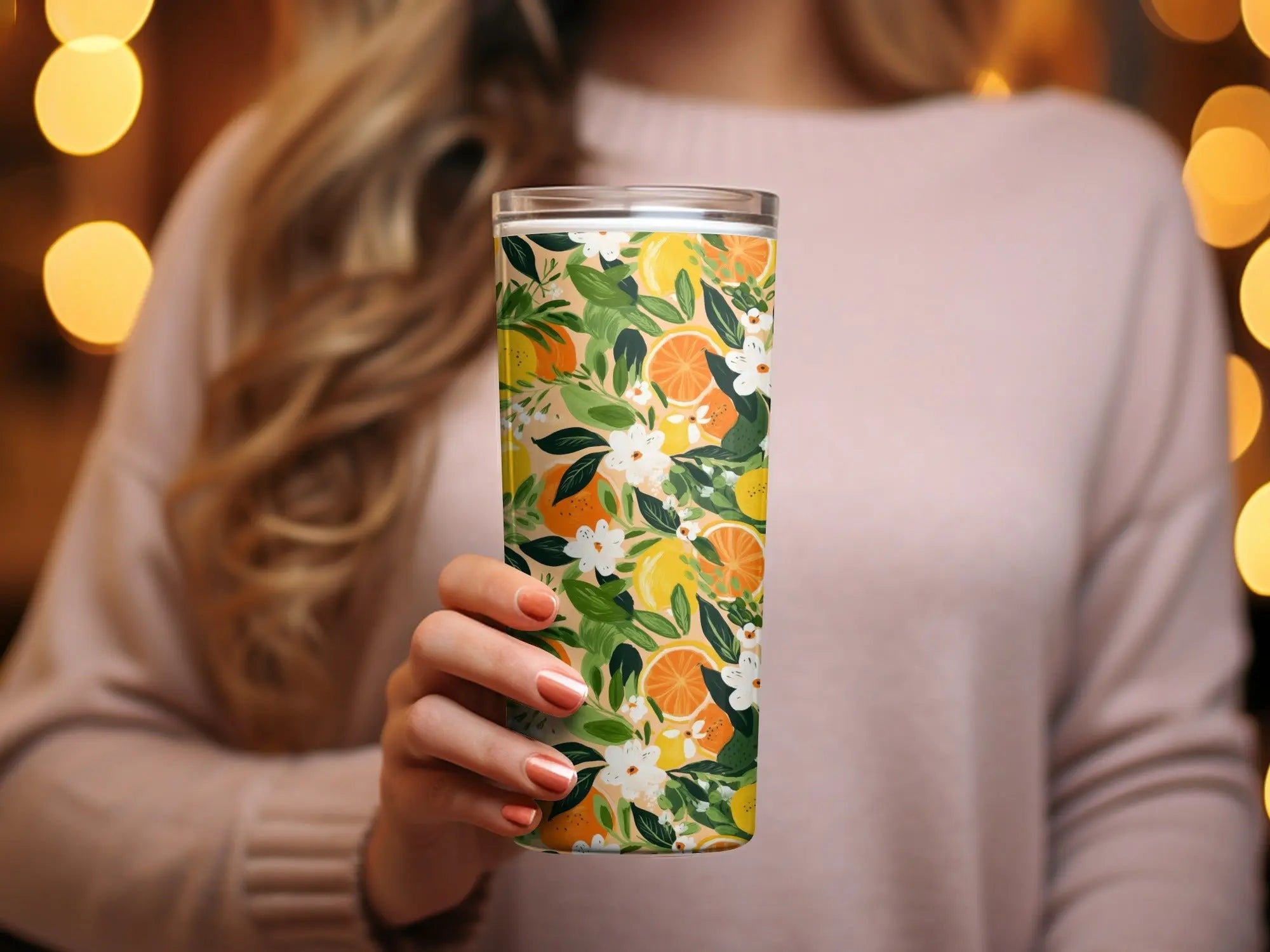 Citrus Floral Pattern, Seamless Ditsy Floral Digital Paper, Lemon Orange Print, Tropical Background, Printable Fabric Design, Summer Wall Art, Digital - Moore and Mountain