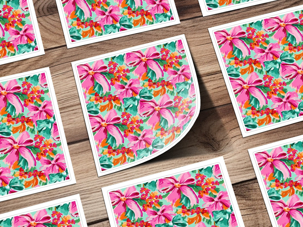 Colorful Bows And Flowers Abstract Pattern for Gift Paper - Moore and Mountain