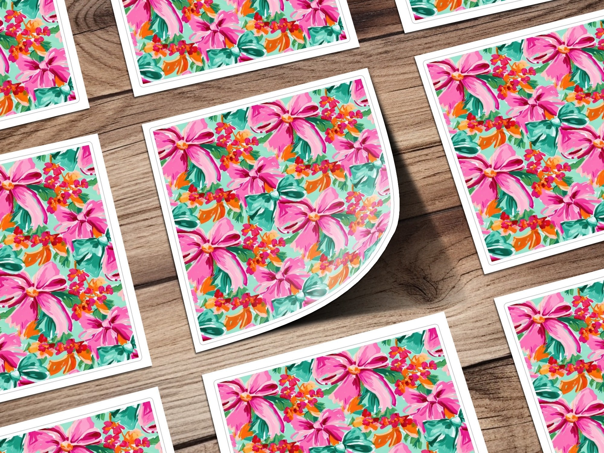 Colorful Bows And Flowers Abstract Pattern for Gift Paper - Moore and Mountain