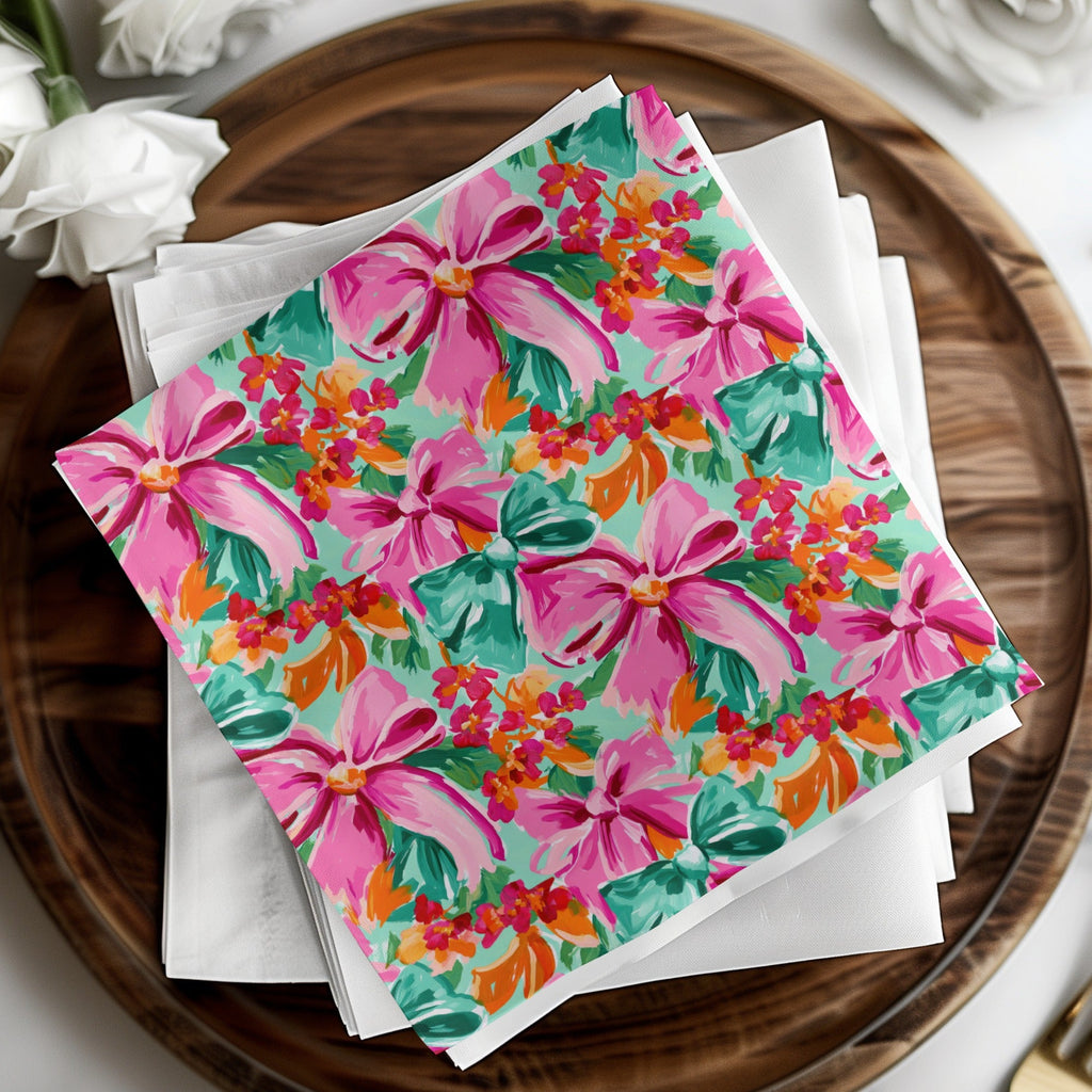 Colorful Bows And Flowers Abstract Pattern for Gift Paper - Moore and Mountain