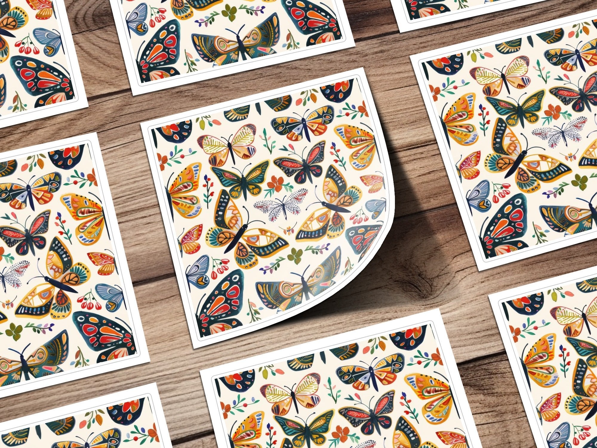 Colorful Butterfly Pattern, Digital Paper, Insect Art, Seamless Pattern Design, Butterflies Printable Art, Scrapbook Paper Download - Moore and Mountain