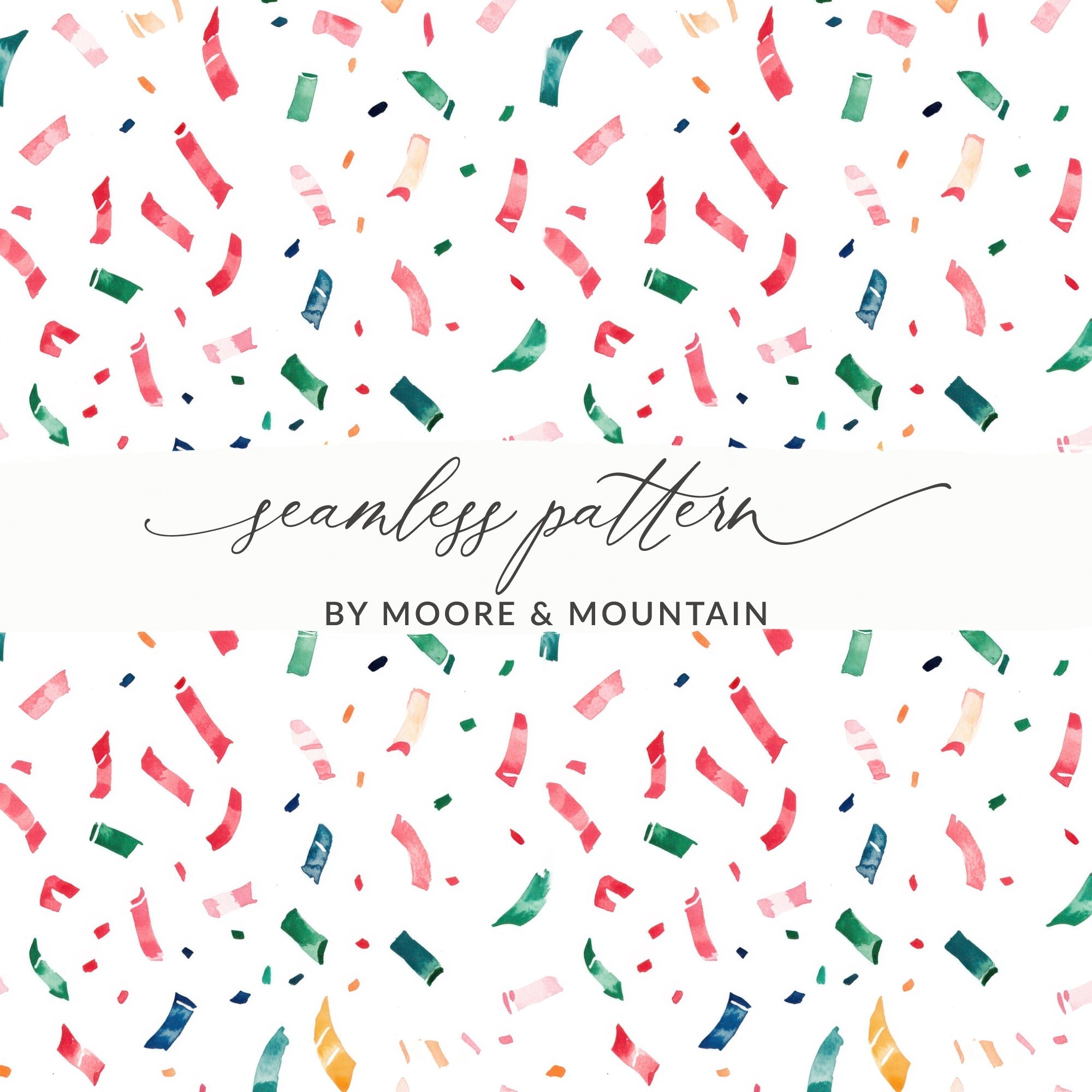 Colorful Confetti Celebration Seamless Scattered Pattern, Design Joyful Scattered Digital - Moore and Mountain