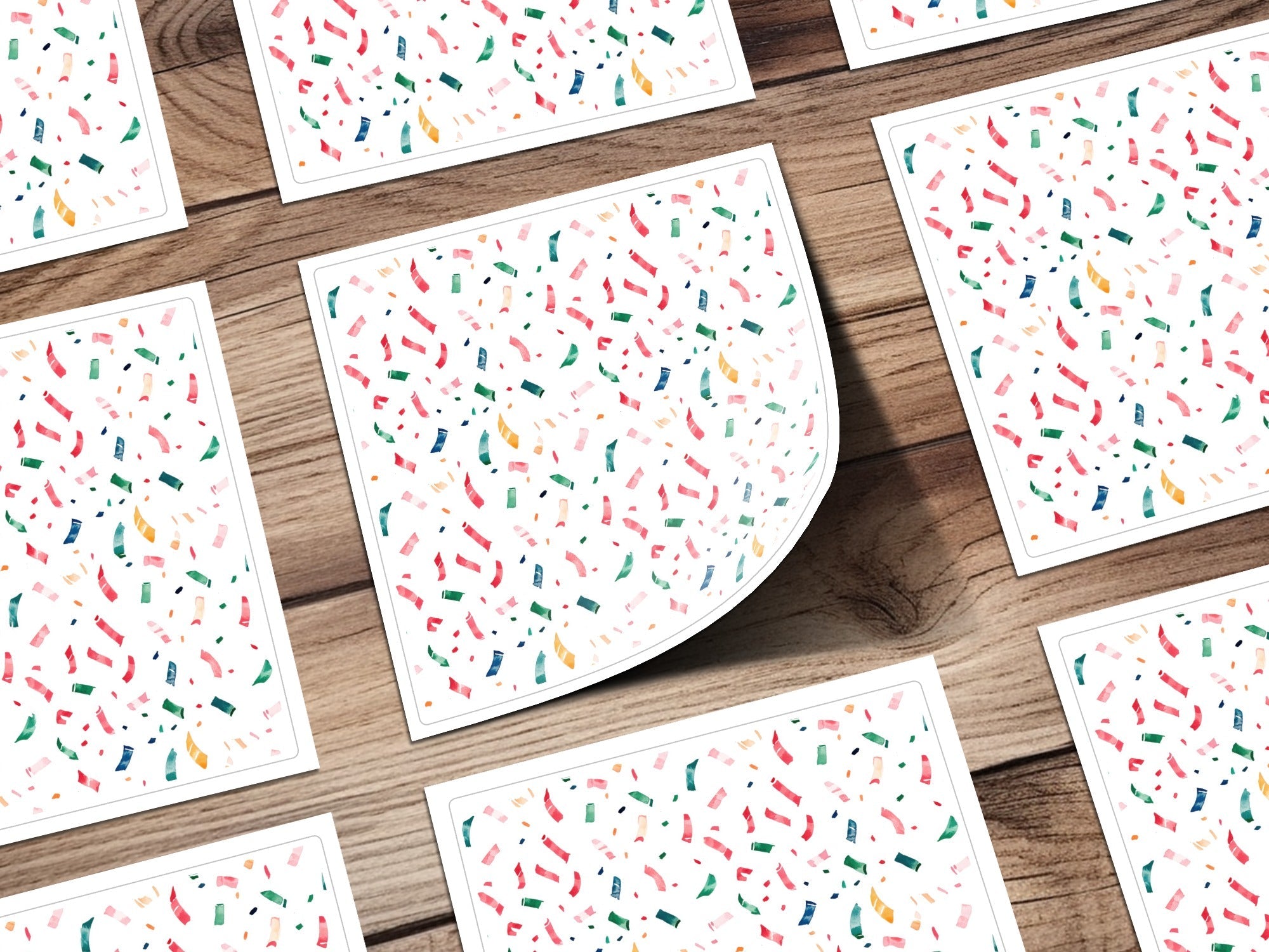Colorful Confetti Celebration Seamless Scattered Pattern, Design Joyful Scattered Digital - Moore and Mountain
