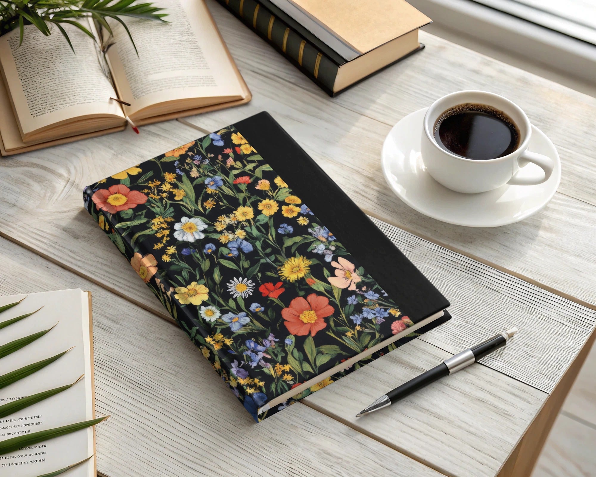 Colorful Floral Pattern Spring Summer Black Seamless Digital Pattern - Moore and Mountain