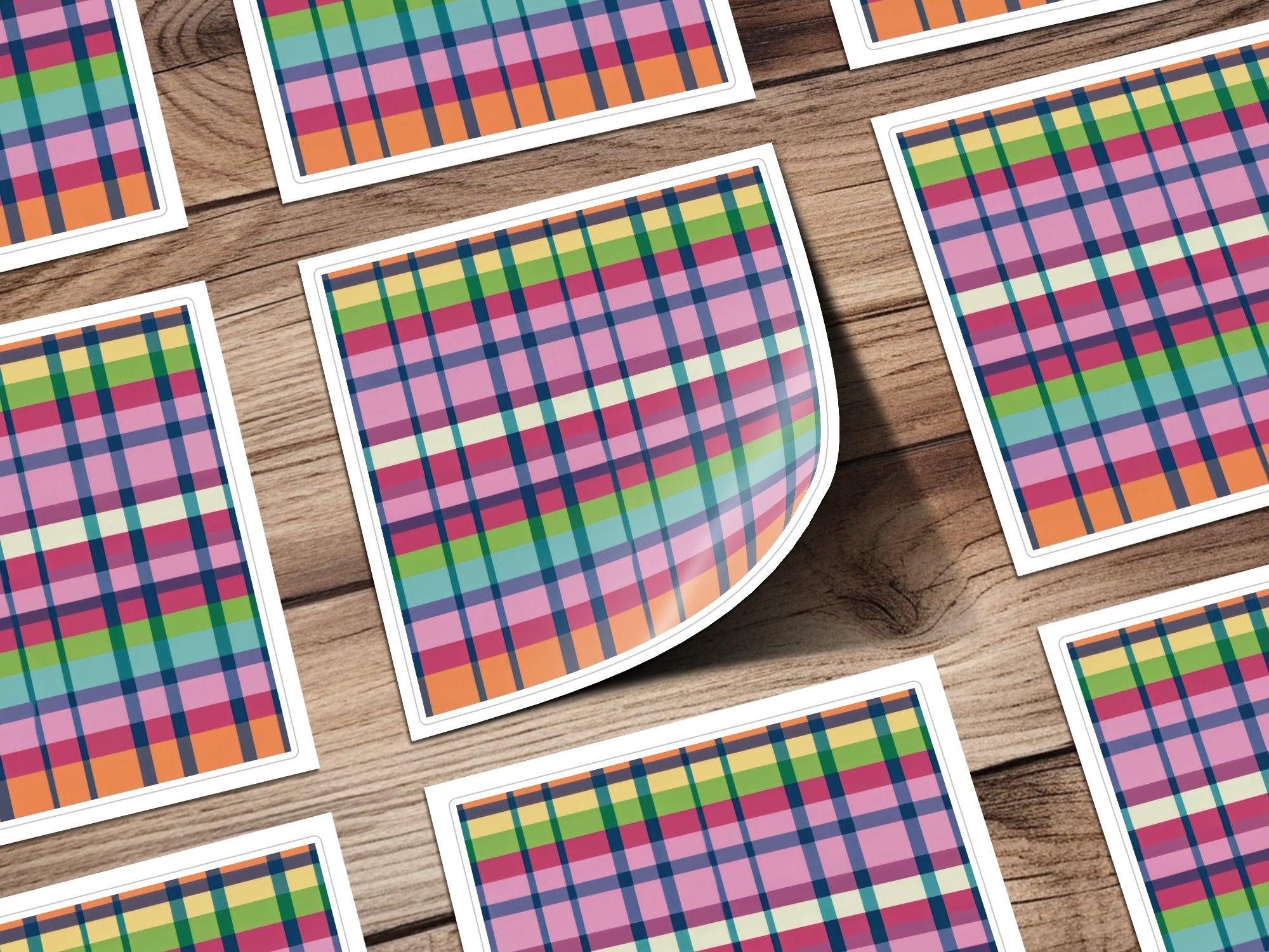 Colorful Plaid Digital Paper, Seamless Tartan Pattern, Fabric Print, Scrapbook Paper, Commercial Use, Digital Download, Two Scales - Moore and Mountain