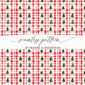 Coquette Classic Christmas Tree and Plaid Pattern Repeating Digital - Moore and Mountain