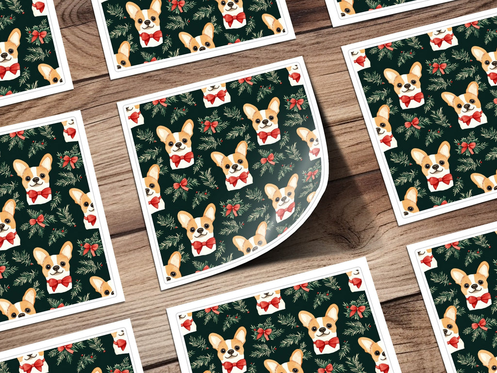 Corgi Dog Christmas Digital Paper, Cute Puppy Pattern, Holiday Green Background, Winter Pet Design, Festive Digital Download - Moore and Mountain