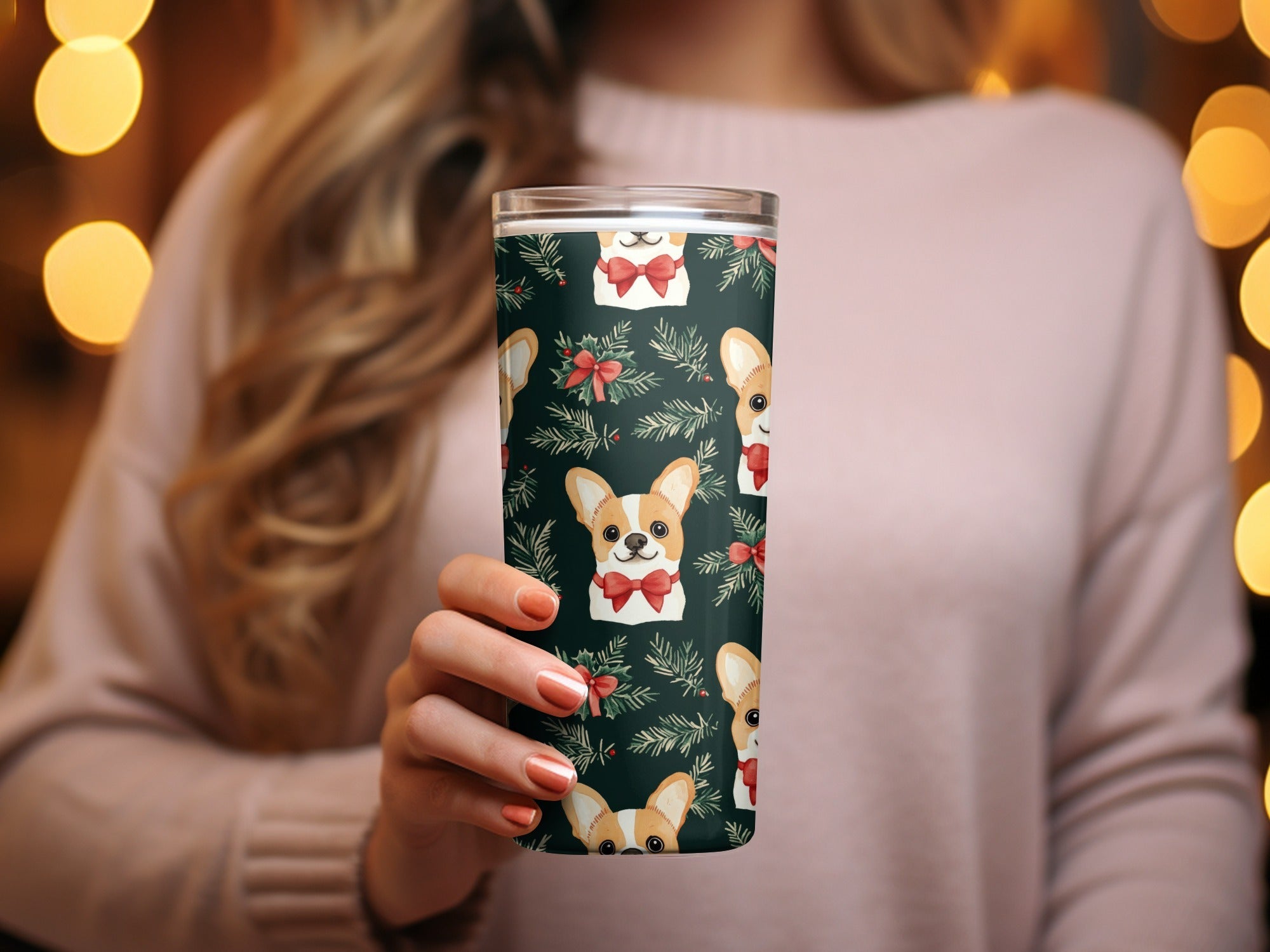 Corgi Dog Christmas Digital Paper, Cute Puppy Pattern, Holiday Green Background, Winter Pet Design, Festive Digital Download - Moore and Mountain