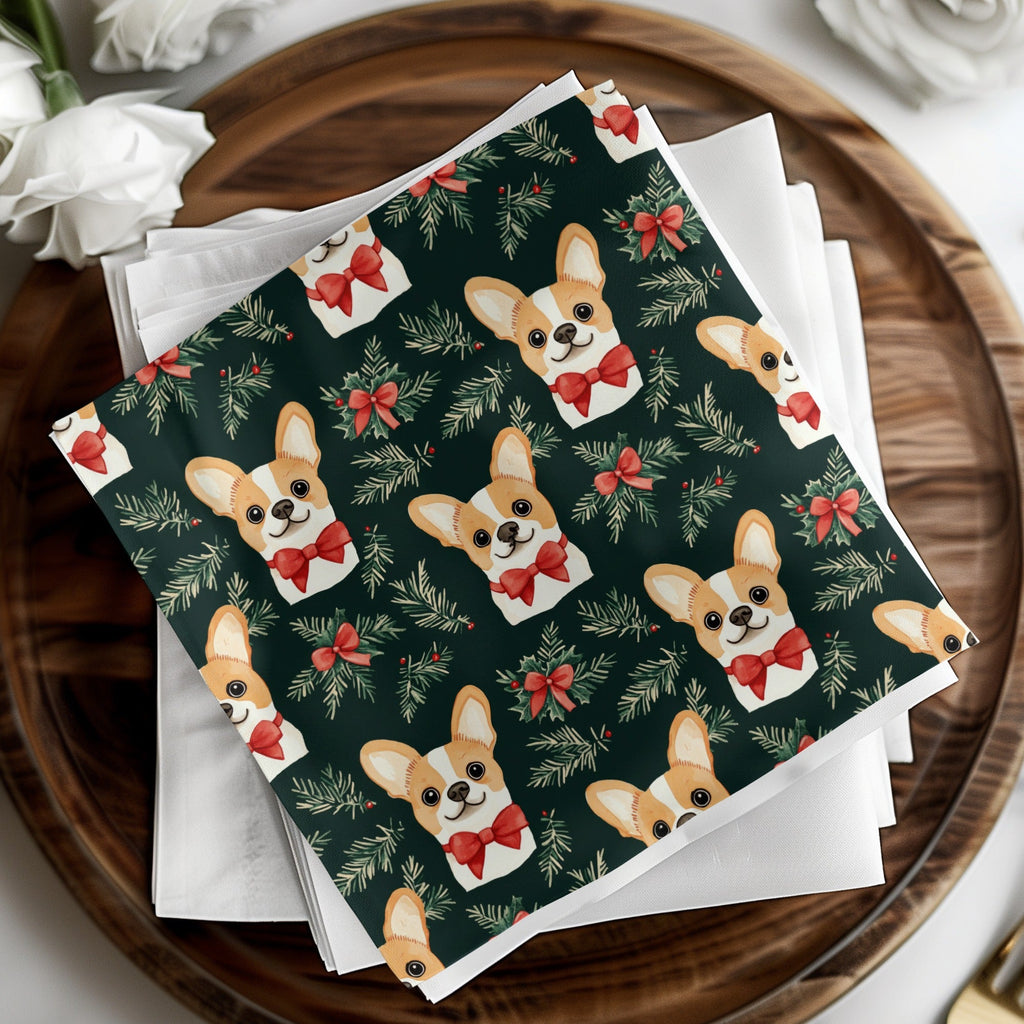 Corgi Dog Christmas Digital Paper, Cute Puppy Pattern, Holiday Green Background, Winter Pet Design, Festive Digital Download - Moore and Mountain