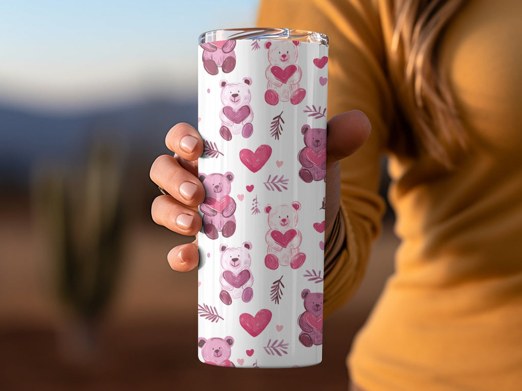 Cute Bear Hearts Seamless Pattern Sweet Love Digital - Moore and Mountain