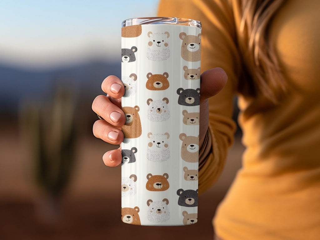 Cute Bear Seamless Pattern Digital Paper, Nursery Animal Pattern, Kids Fabric Design, 12x12 JPEG Files, Repeating Pattern Digital - Moore and Mountain