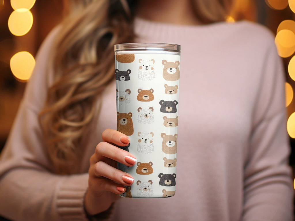 Cute Bear Seamless Pattern Digital Paper, Nursery Animal Pattern, Kids Fabric Design, 12x12 JPEG Files, Repeating Pattern Digital - Moore and Mountain