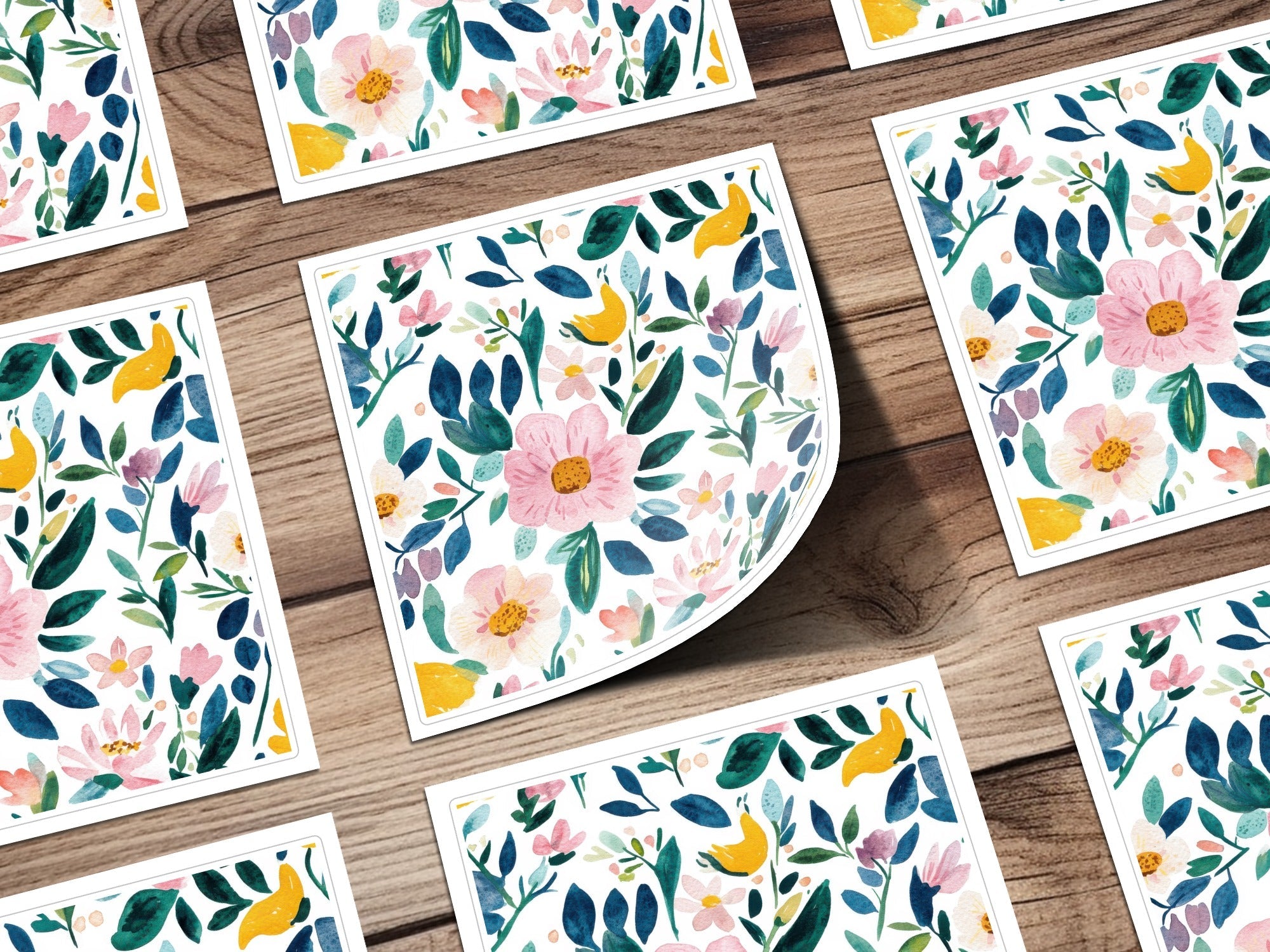 Cute Light Pink Daisy Floral Field Pattern JPEG Seamless Spring Watercolor Flower Background - Moore and Mountain