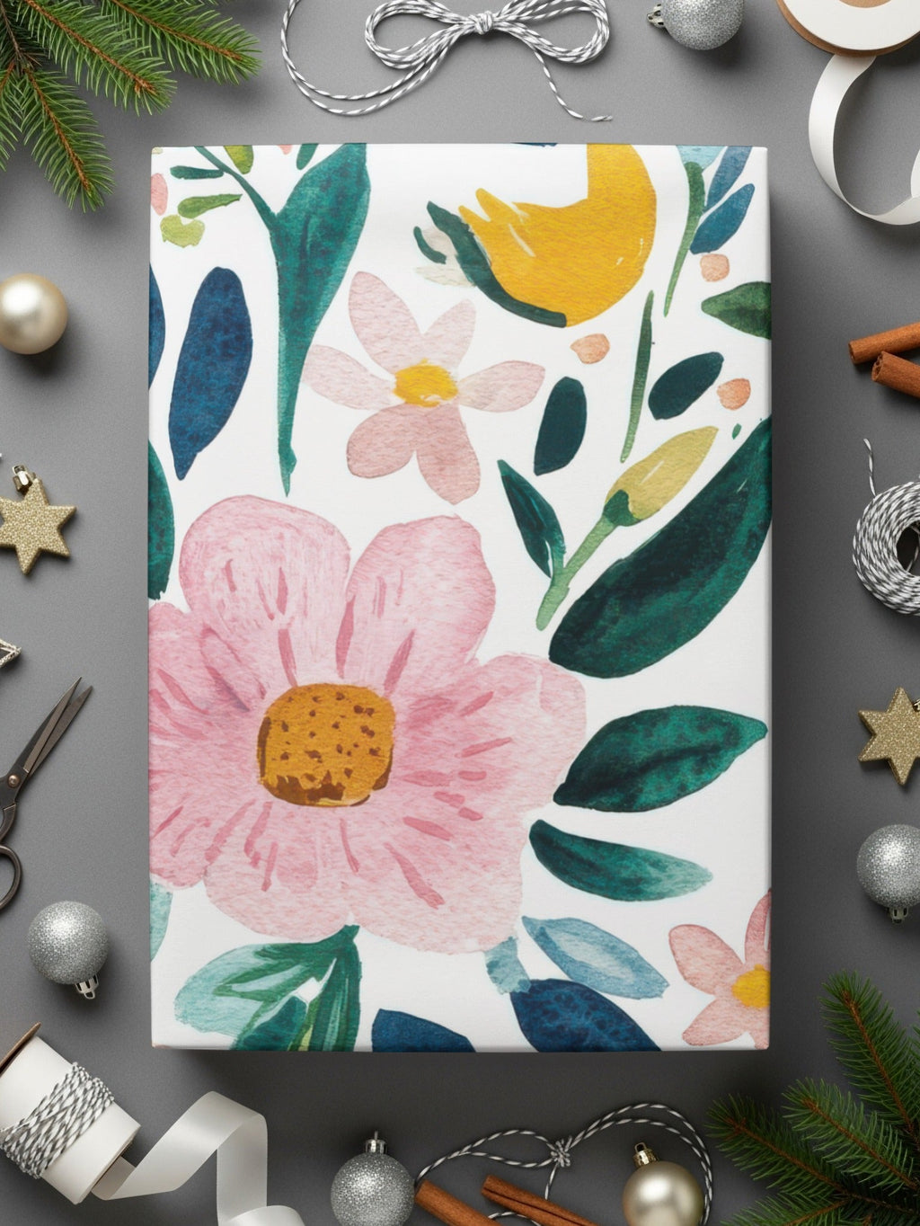 Cute Light Pink Daisy Floral Field Pattern JPEG Seamless Spring Watercolor Flower Background - Moore and Mountain