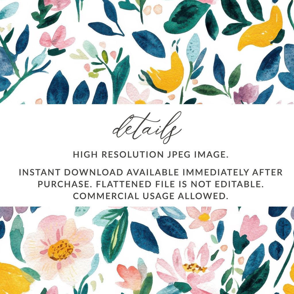 Cute Light Pink Daisy Floral Field Pattern JPEG Seamless Spring Watercolor Flower Background - Moore and Mountain