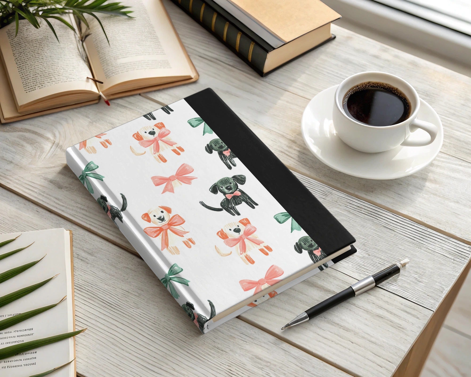 Cute Puppies with Bows and Ribbons Pattern Holiday Digital - Moore and Mountain