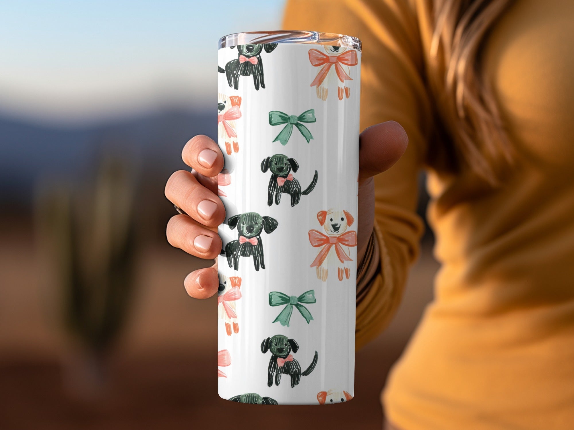 Cute Puppies with Bows and Ribbons Pattern Holiday Digital - Moore and Mountain