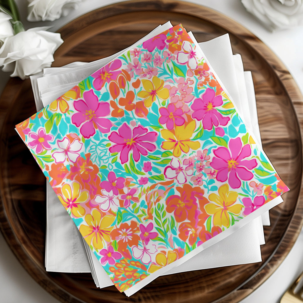 Vibrant Floral Design Table Napkins for Elegant Dining