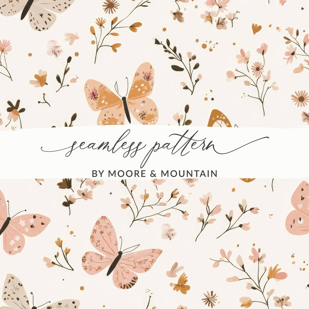 Butterfly and Floral Pattern by Moore & Mountain