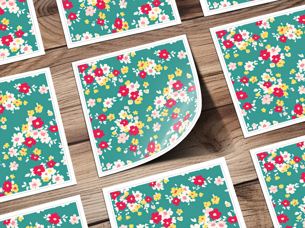 Vibrant Floral Pattern Stickers for Various Uses