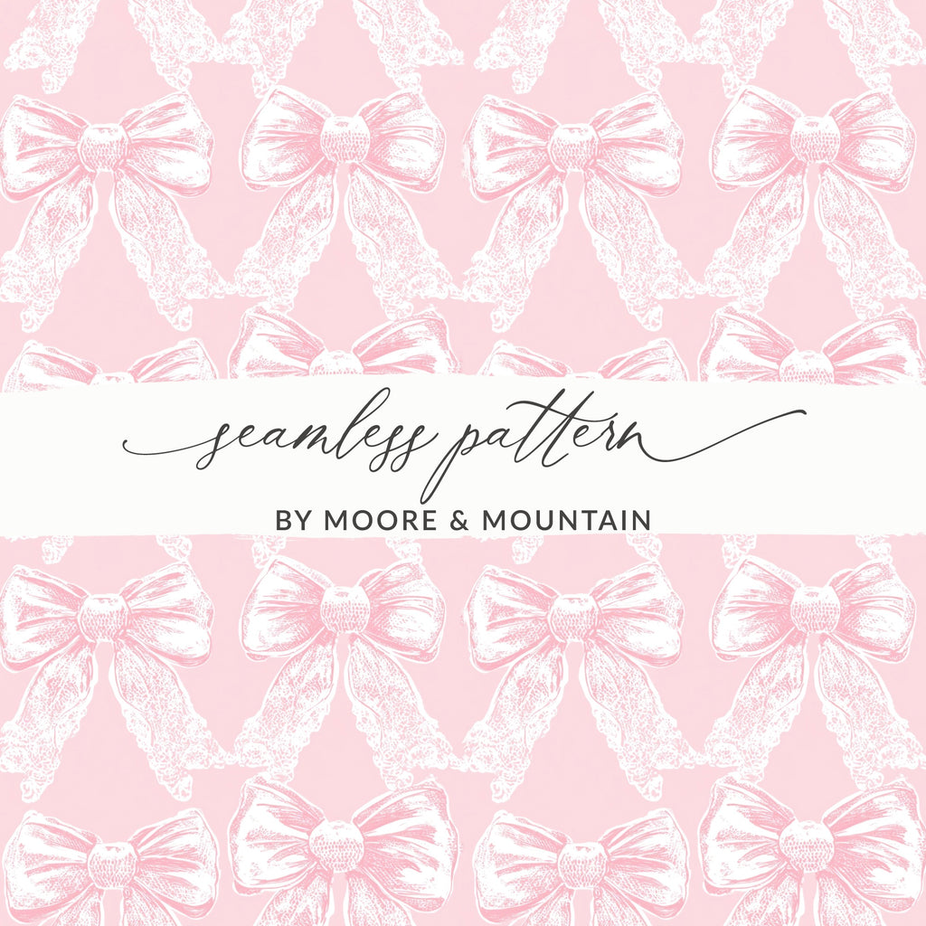 Pink Bow Themed Seamless Pattern by Moore & Mountain