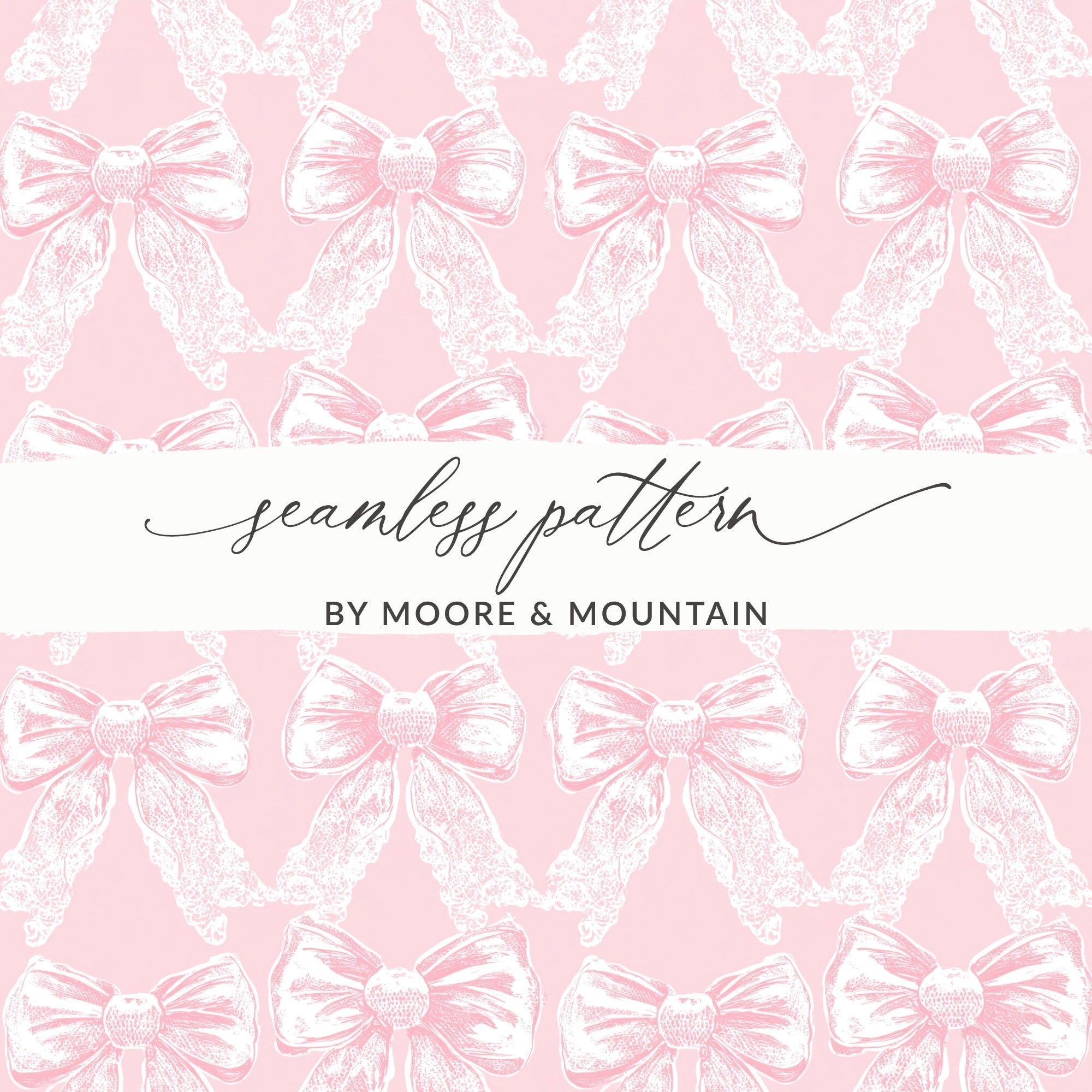 Pink Bow Themed Seamless Pattern by Moore & Mountain