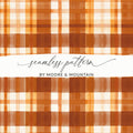 Orange and White Seamless Plaid Pattern Design