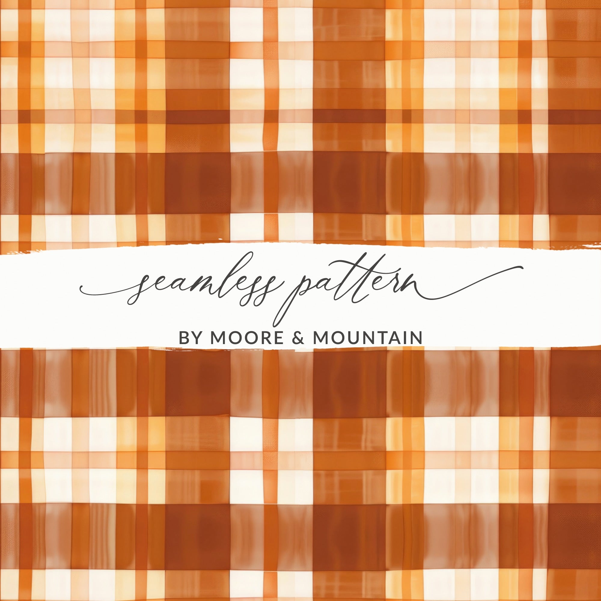 Orange and White Seamless Plaid Pattern Design
