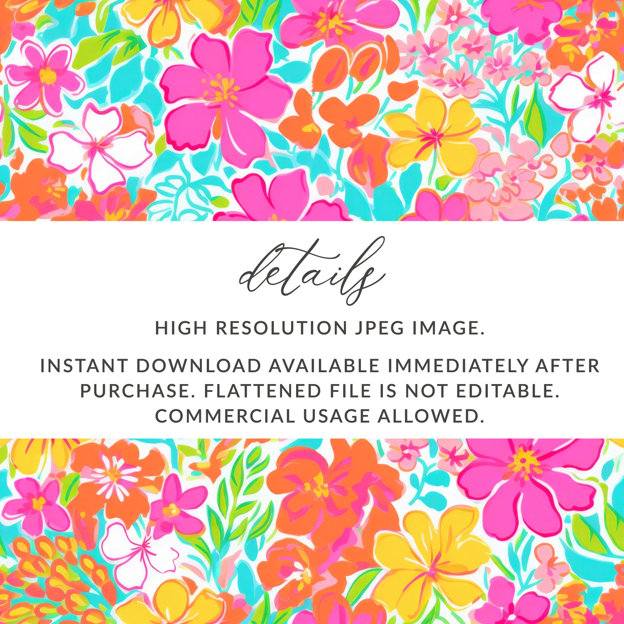 Vibrant Floral Instant Download High Resolution JPEG Image
