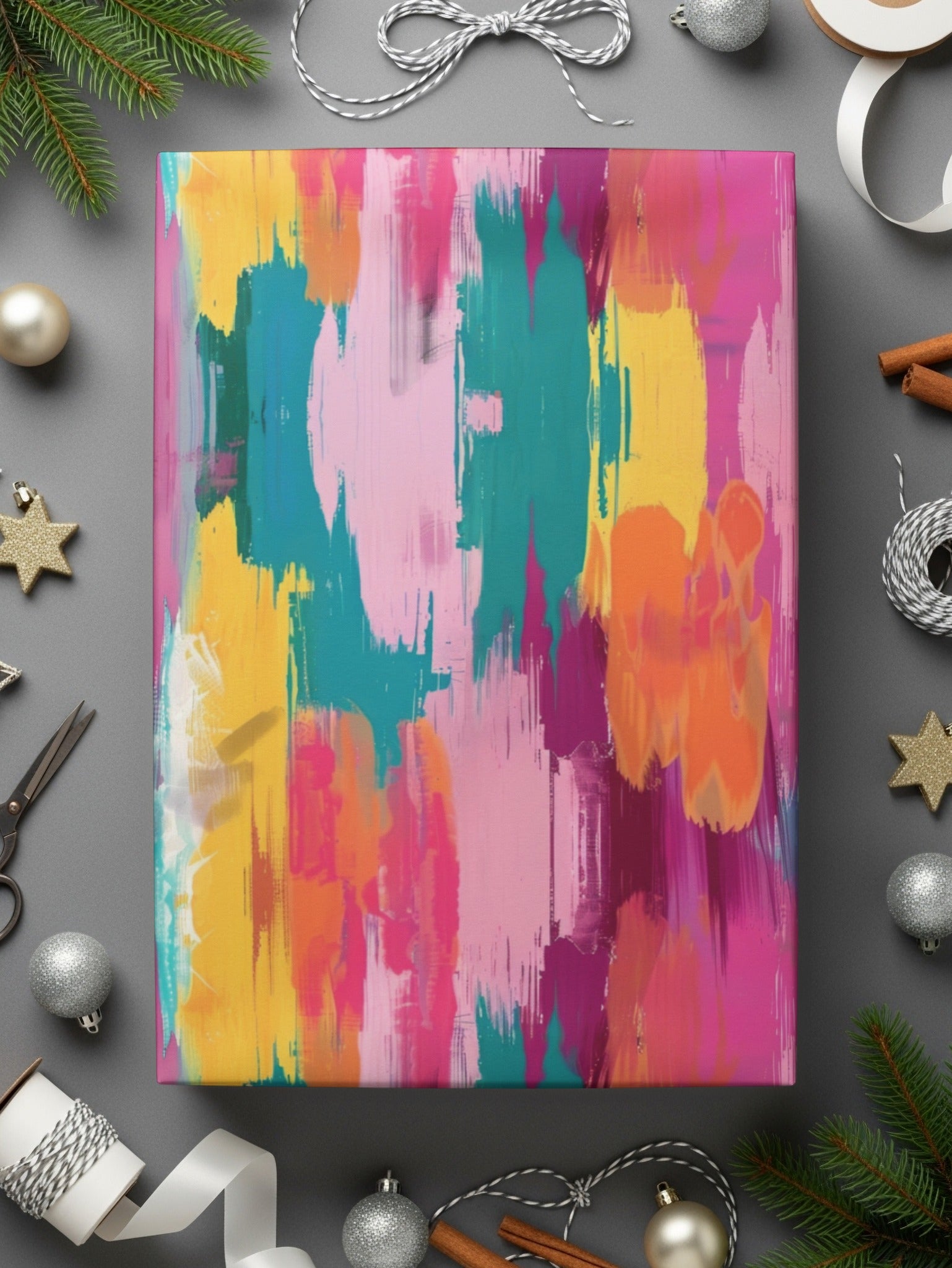 Abstract Colorful Artistic Design Wrapped Canvas Print