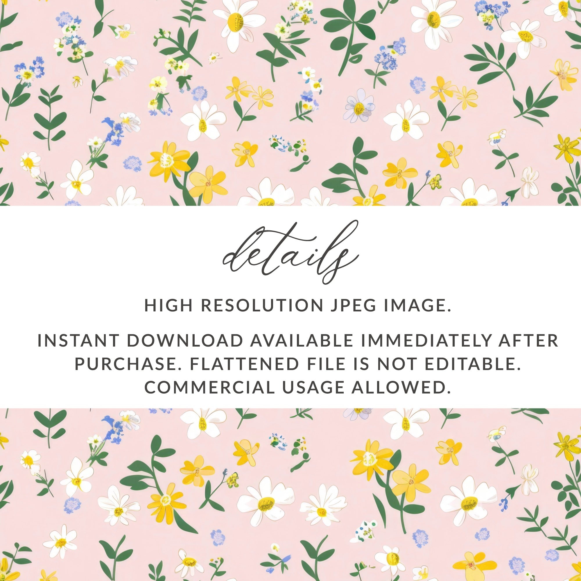 High Resolution JPEG Floral Pattern Instant Download