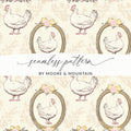 Charming Chicken and Frame Seamless Pattern Design