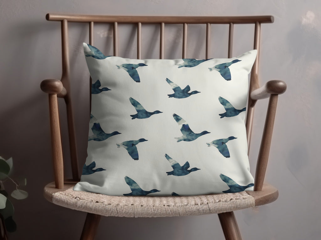 Beautiful Blue Birds in Flight Decorative Pillow Cover