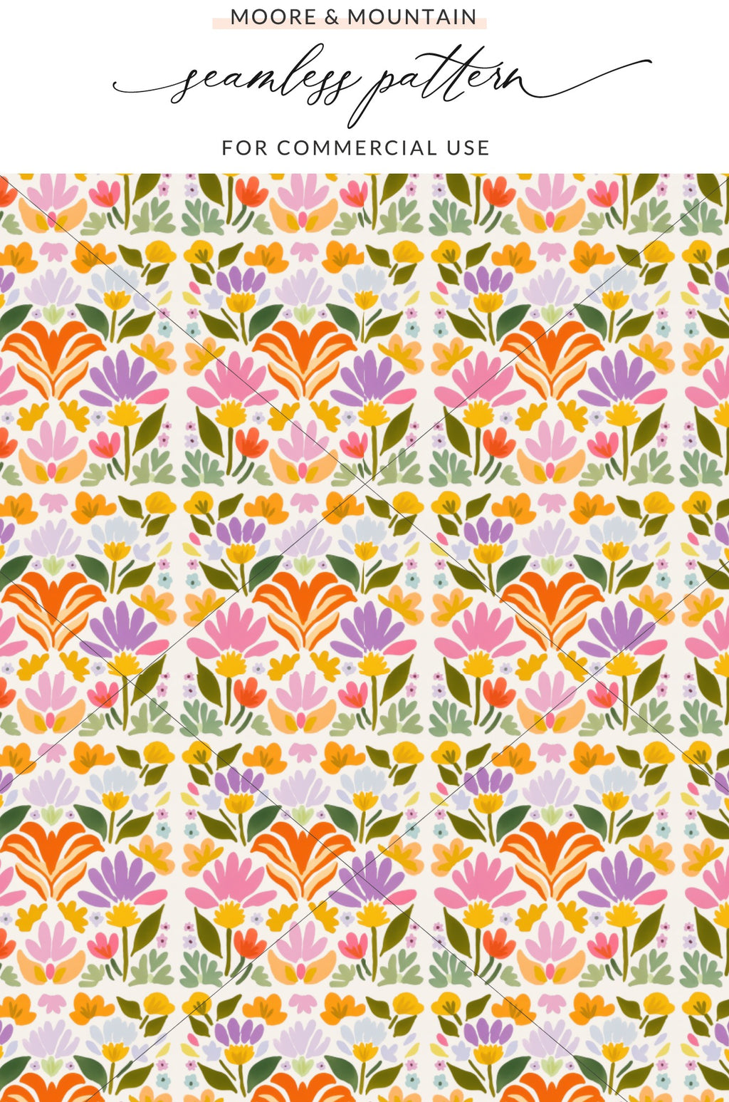 Colorful Floral Seamless Pattern for Commercial Use