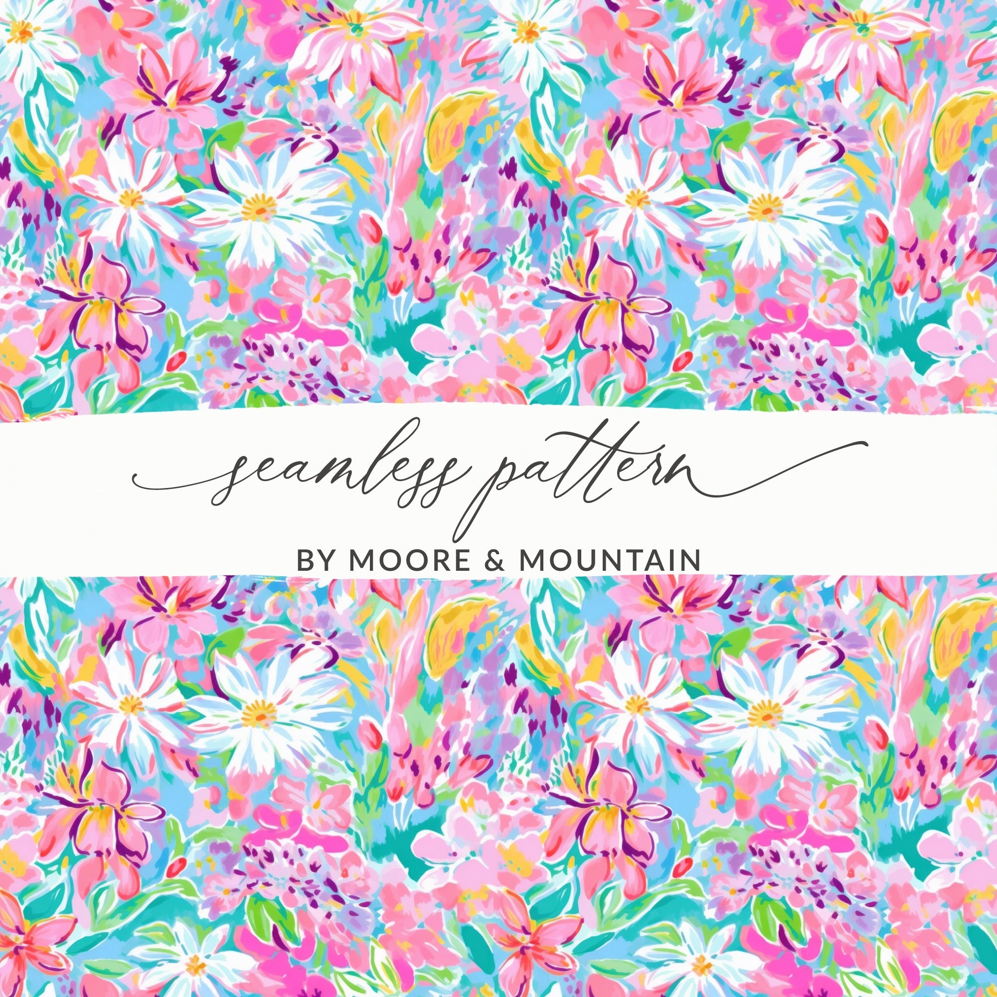 Vibrant Floral Seamless Pattern by Moore & Mountain Design