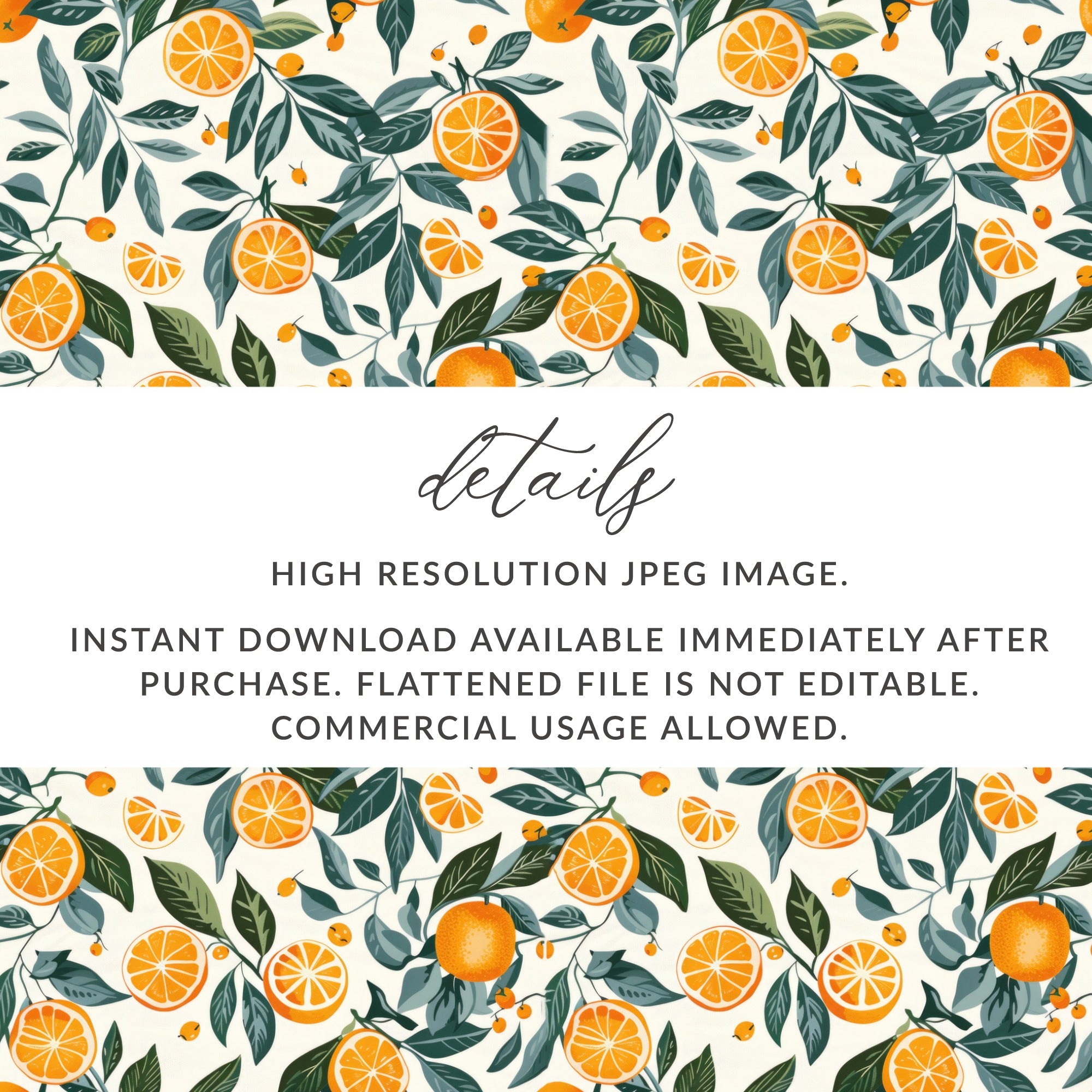 Vibrant Citrus and Leaf Pattern High Resolution JPEG Image