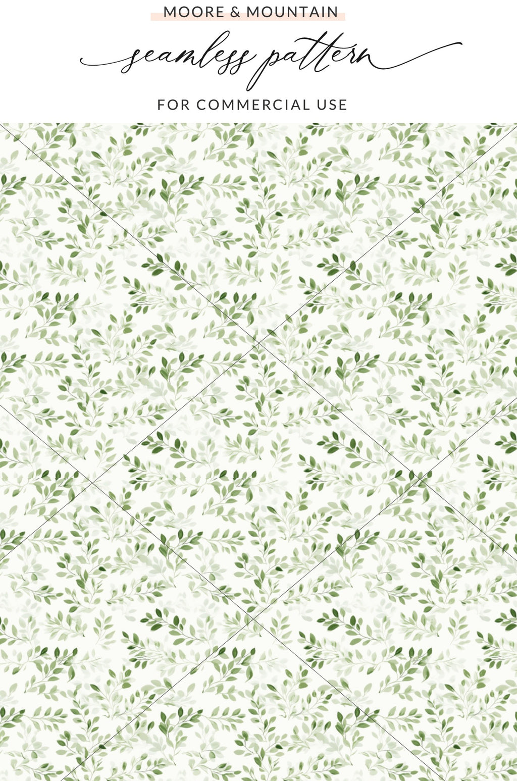 Green Leafy Seamless Pattern for Commercial Use product