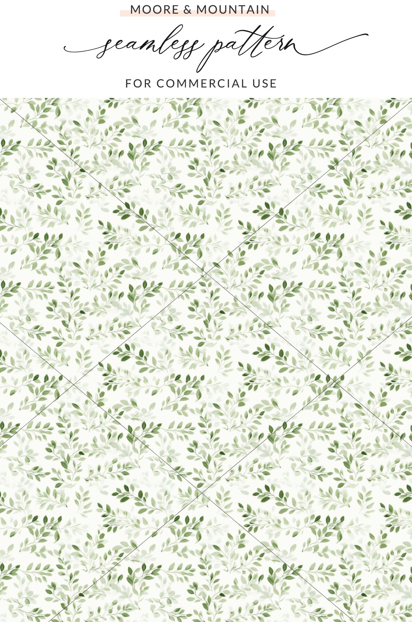 Green Leafy Seamless Pattern for Commercial Use product