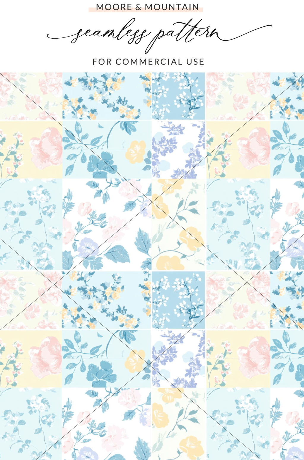 Pastel Floral Seamless Pattern for Commercial Use