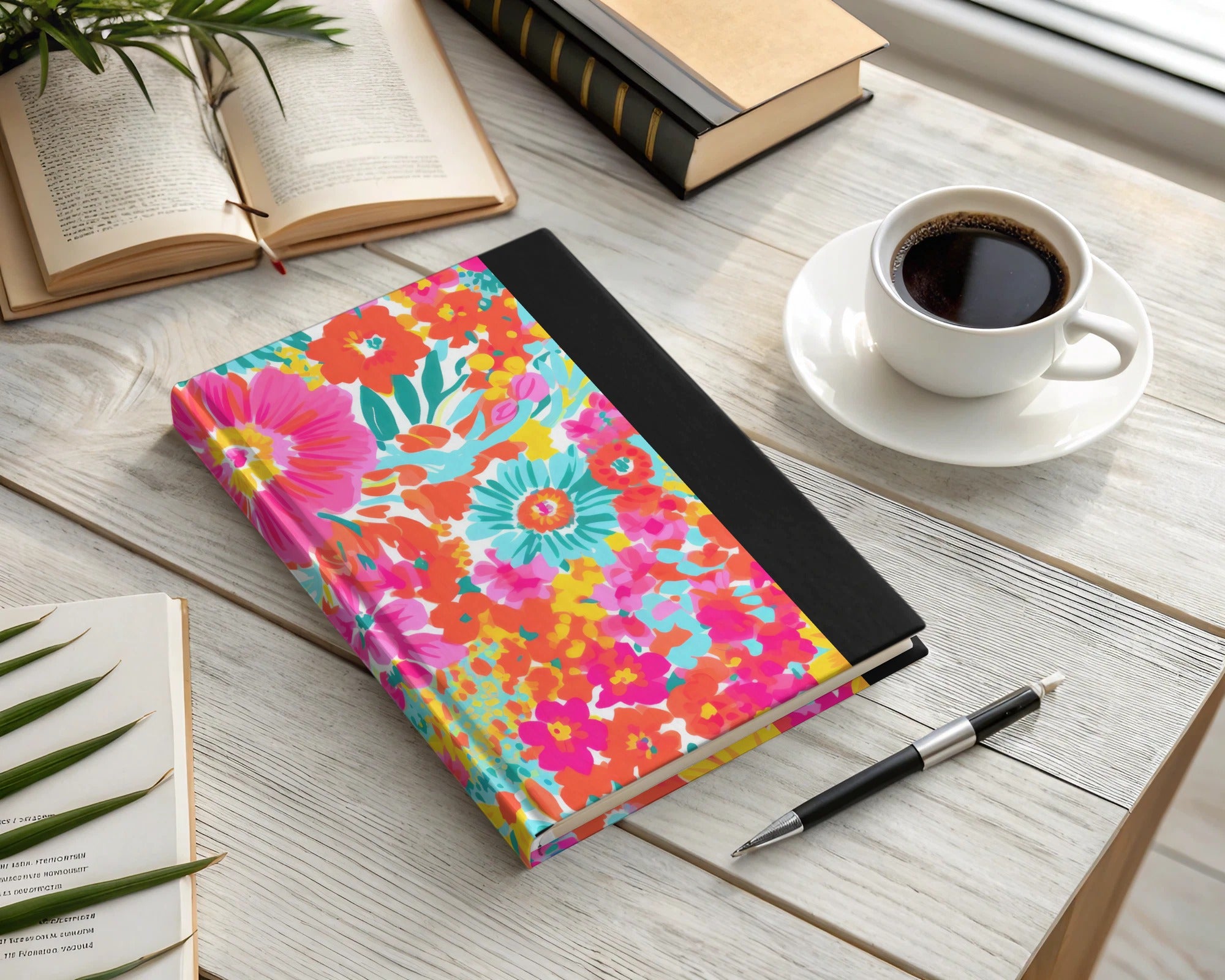 Vibrant Floral Design Hardcover Notebook product