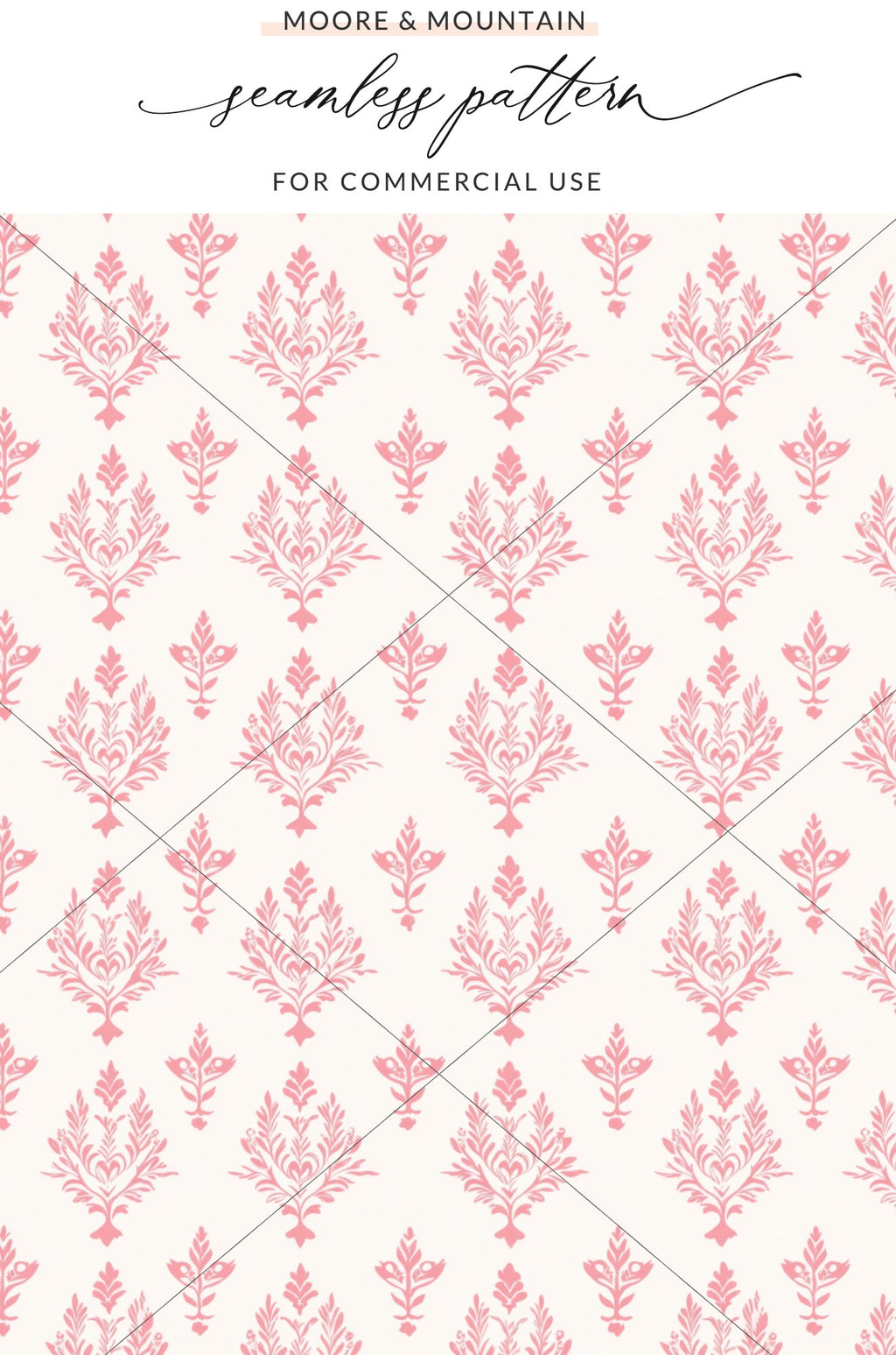 Pink Floral Seamless Pattern for Commercial Use